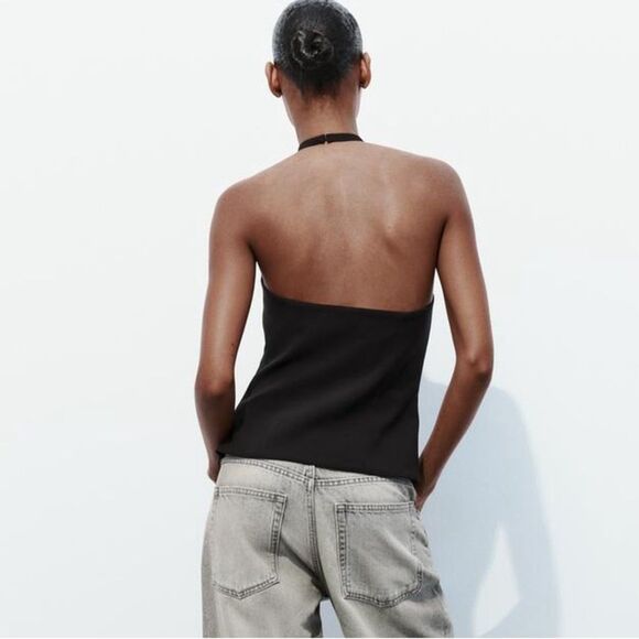 ZARA JEWEL BOW HALTER TOP - Picture 10 of 13